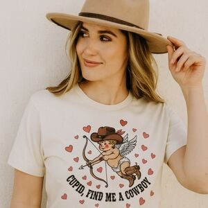 Cupid Find Me a Cowboy Tee | Western Valentine’s Day Shirt | Funny Country Tee